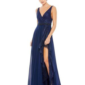 Mac Duggal Rhinestone Chiffon Gown, Dress